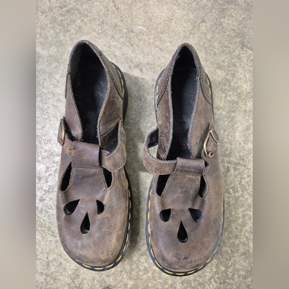 Dr. Martens Brown Leather Mary Jane Shoes - Picture 4 of 6